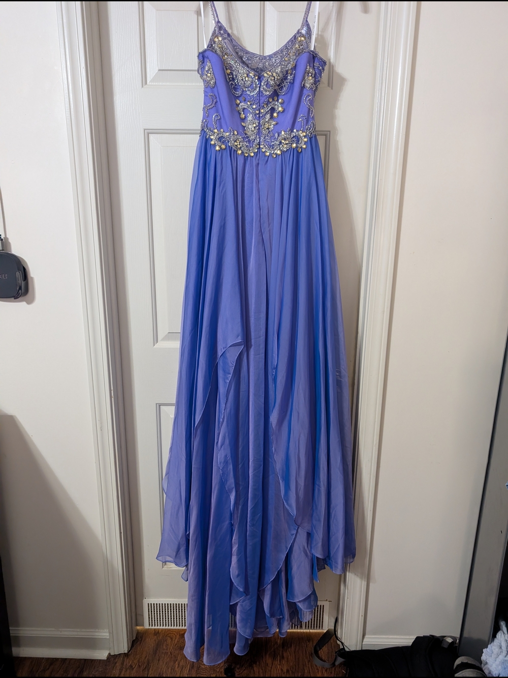 Rachel Allan Off-Shoulder Lavender Evening Gown - Picture 6 of 12